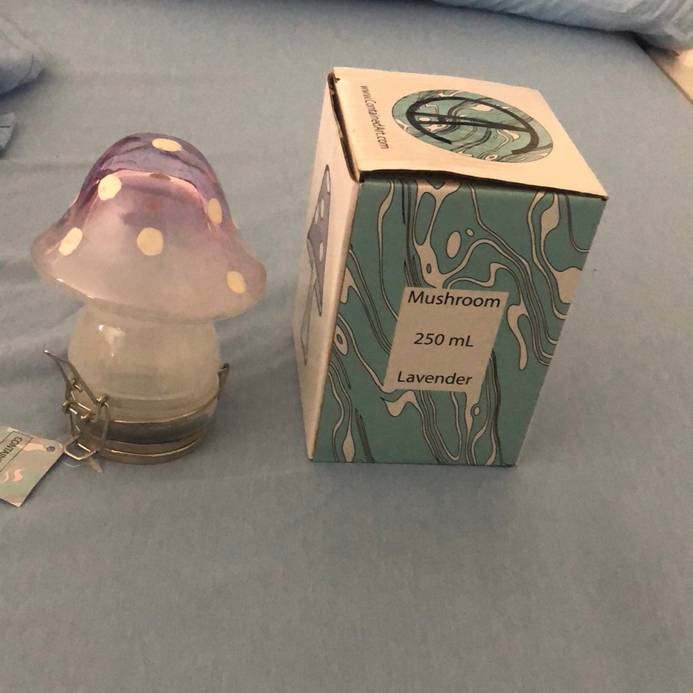 Container art mushroom 250ml colored glass. Lavender fog